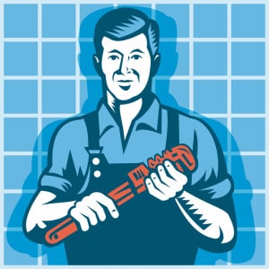 Illustration of a skilled plumber holding a wrench, symbolizing professional plumbing services and expertise related to home repiping needs.
