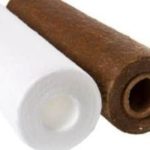Two cylindrical rolls of paper, one white and one brown, for plumbing advice and home repairs by Allore's Plumbing Services.