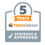 5 Years - Screened & Approved HomeAdvisor Badge